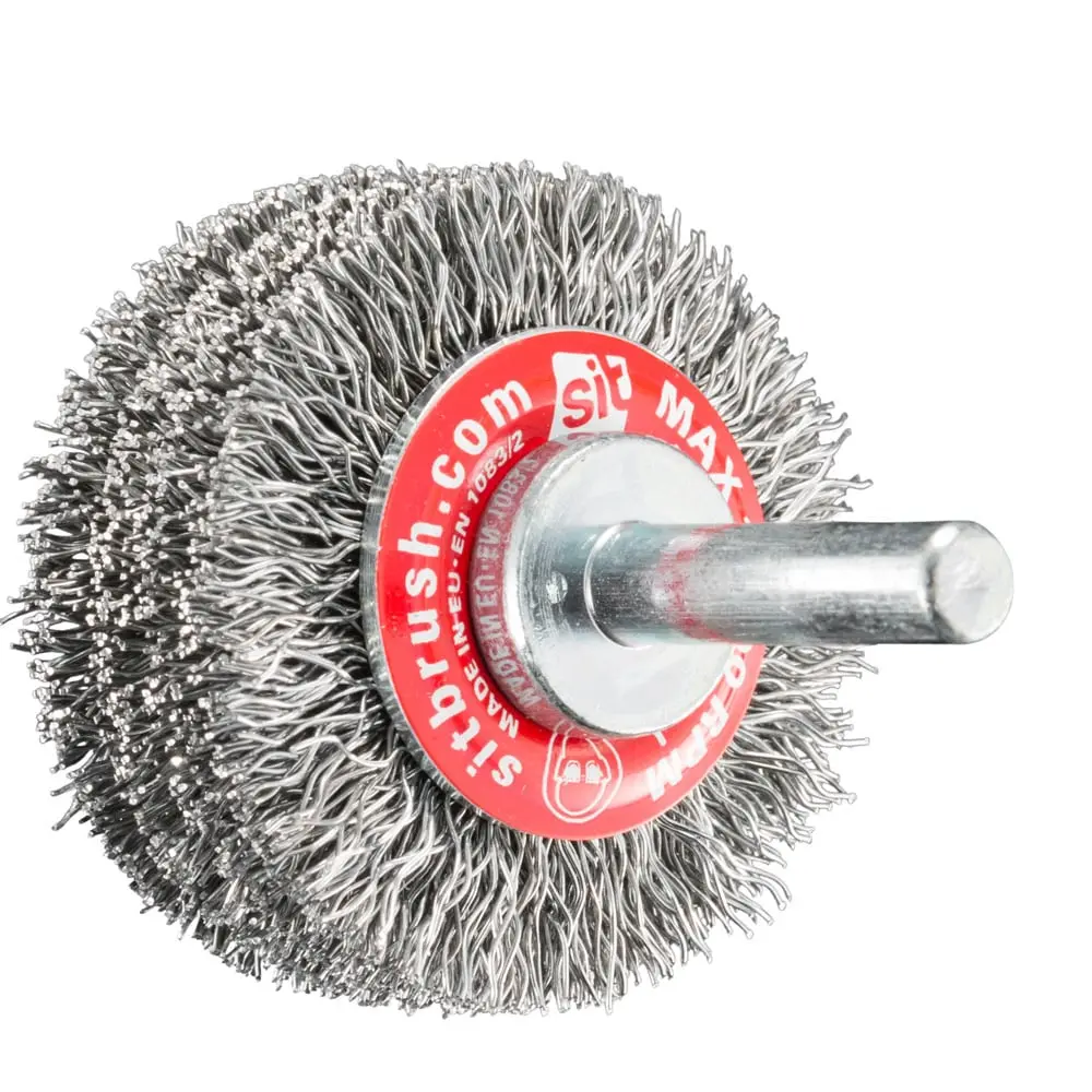 SIT 50mm x 9mm x 6mm Shaft Steel Crimped Wheel Brush GG52