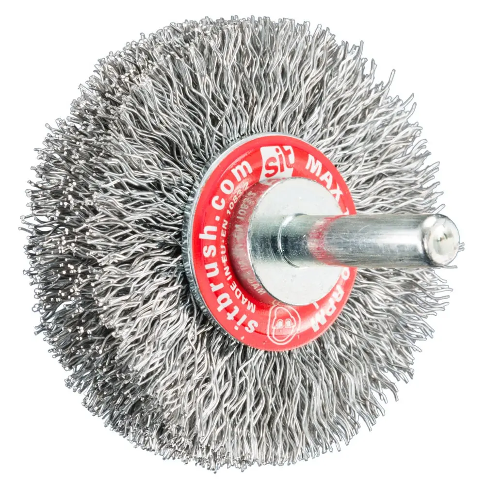 SIT 70mm x 9mm x 6mm Shaft Steel Chrimped Wheel Brush GG72