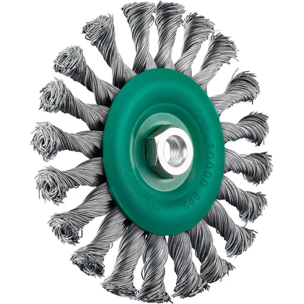 SIT 115mm x M14 STAINLES STEEL Twist Knot Wheel Brush U115