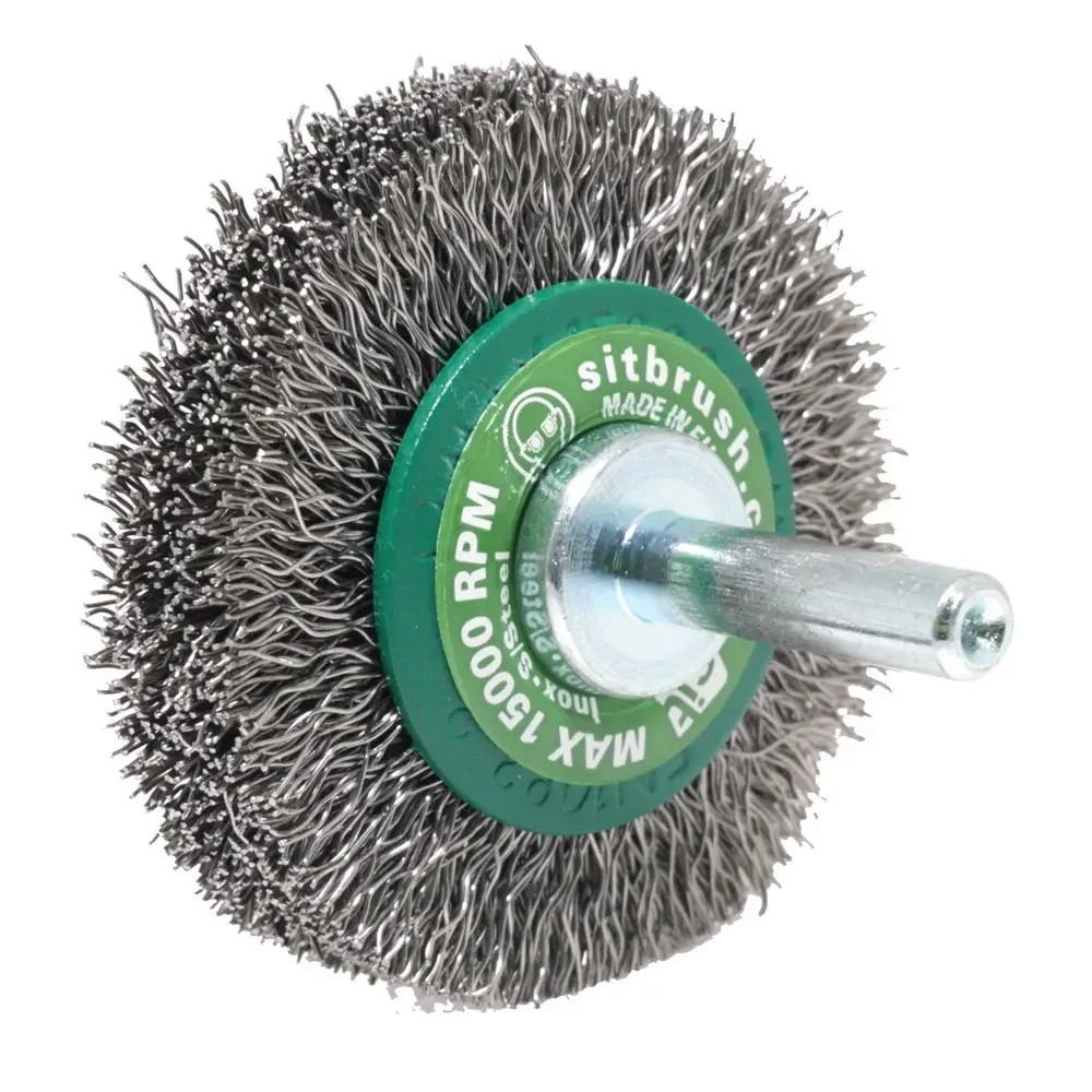 SIT 50mm x 12mm x 6mm Shaft Steel Crimped Wheel Brush GG53