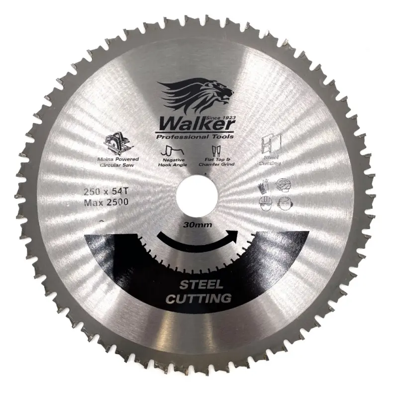 [PJW-CM250/54S] Walker 250mm x 30 x 54T TCT Steel Cut Saw Blade 2.2 Kerf