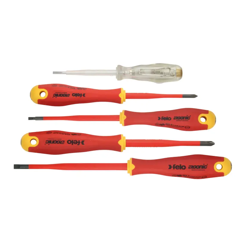[PJW-F413-852-98] Felo 5pc VDE E-Slim Ergonic Screwdriver Set 41385298 