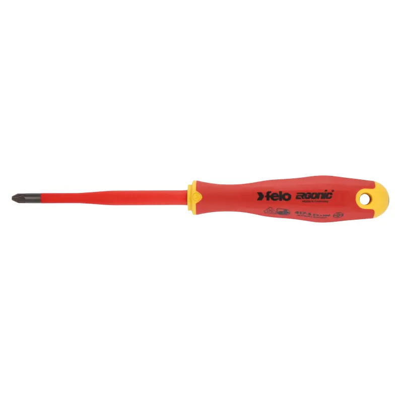 Felo Screwdriver VDE E-Slim Ergonic +/-  PZ1x80mm