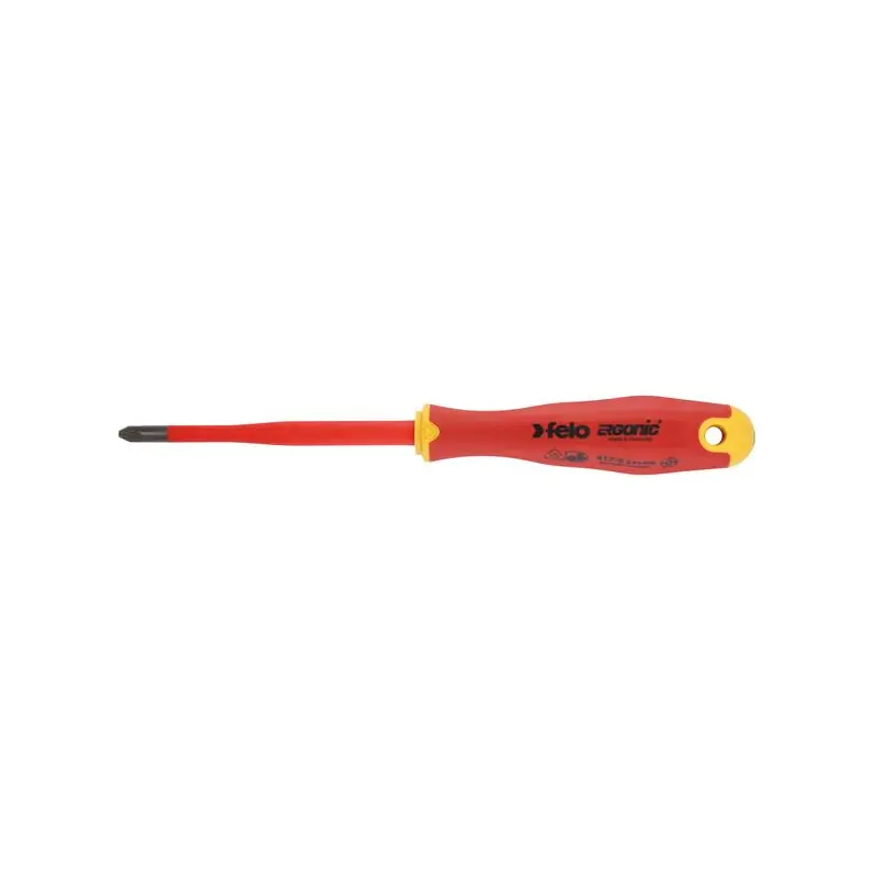Felo Screwdriver VDE, E-Slim ERGONIC 41729390 PZ2 x 100mm