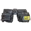 PTI Premium Black Leather Adjustable Double Carpenter Tool Belt