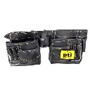 PTI Premium Black Leather Double Carpenter Tool Belt