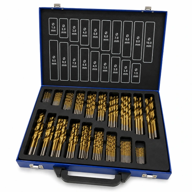 [PTI0133] PTI 170pc Tin Coated HSS Drill Bit Set