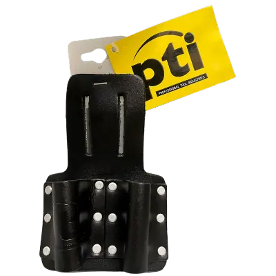 [PTI0167BLK] PTI Premium Black Leather Twin Frog Pouch