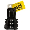 PTI Premium Black Leather Twin Frog Pouch