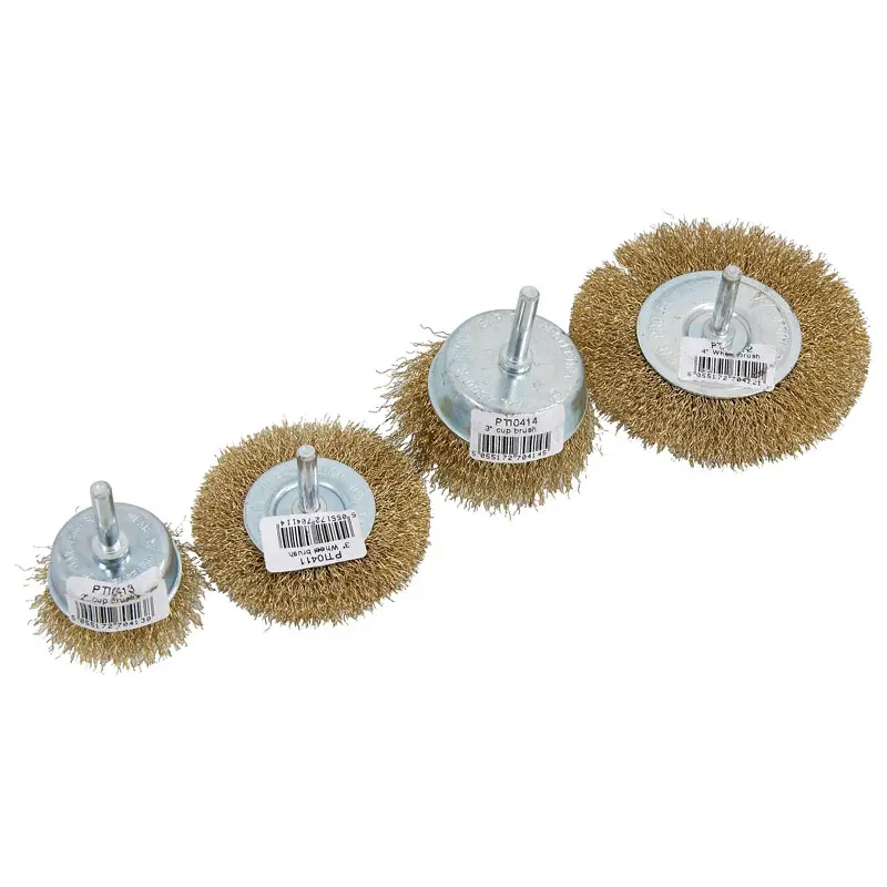 PTI 24pc Wire Brush Set Display with 1/4" Shank
