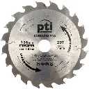 PTI 136mm x 20T x 20/10mm Thin Kerf Saw Blade 1.5mm for Cordless Saws
