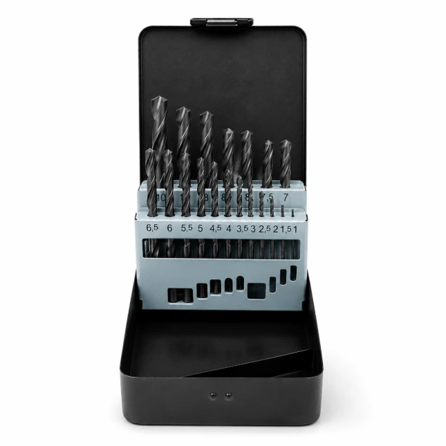 [PTI0789] PTI 19pc HSS Drill Bit Set in Metal Tin 1-10mm x 0.5mm