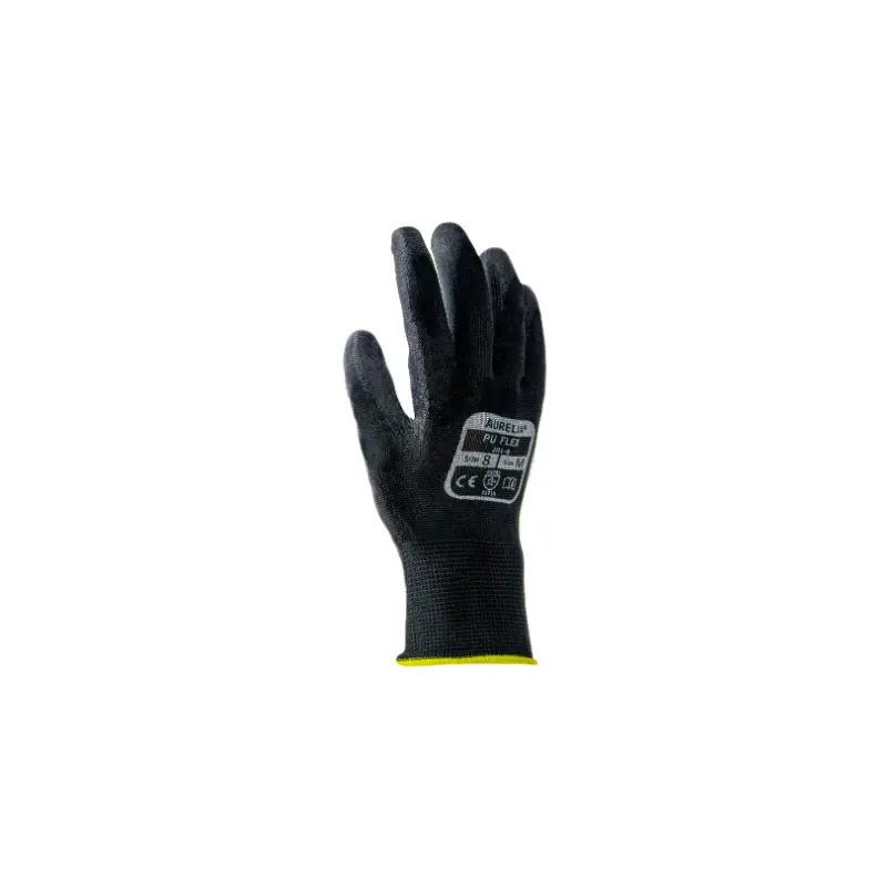 Aurelia Black Size 11 PU Palm Coated Gloves - Pack 10