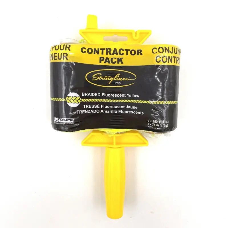 3 Pack of 250' Fluorescent String Line Cores, Yellow