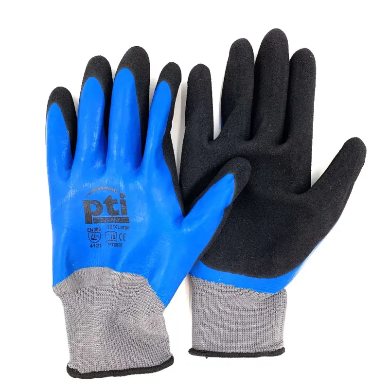 [PTI0692] PTI Waterproof Blue Latex Gloves - Pack 12 (9/L)