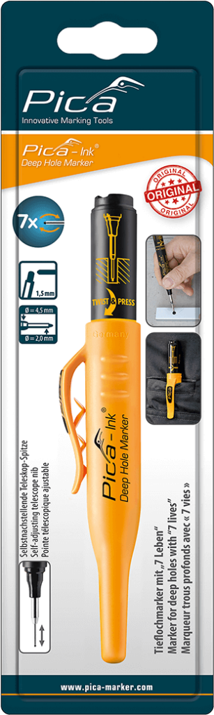 [PICA150-46-SB] Pica Ink Deep Hole Marker Blister Pack (Black)