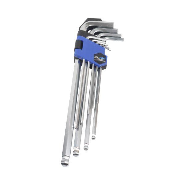 [BER2234] US PRO 9pc Extra Long Ball Hex Key Set