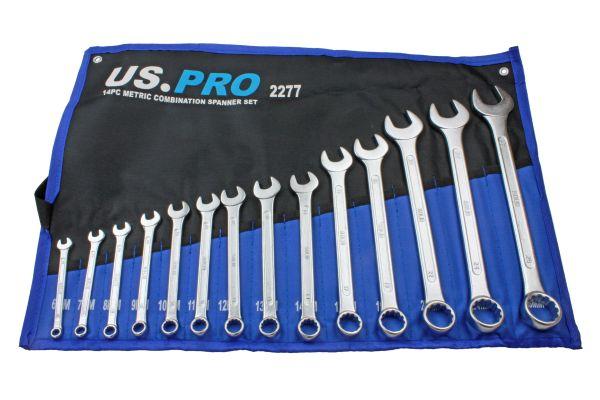 US PRO 14pc Metric Combination Spanner Set 6-26mm