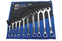 US PRO 10pm Whitworth Combination Spanner Set 1/8"-11/16"