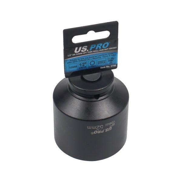 US PRO Single 1/2" Drive 52mm 6pt Thin Wall Hub Nut