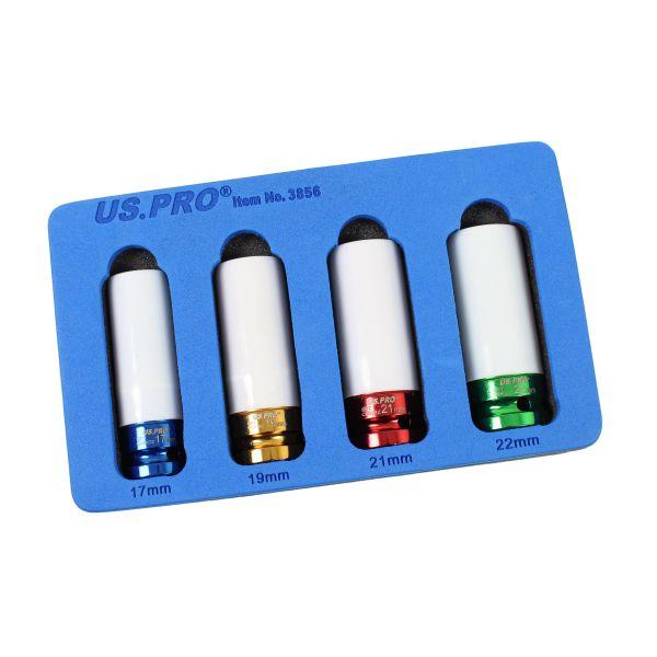 [BER3856] US PRO 4pc 1/2" Drive Deep Impact Sockets For Alloy Wheels