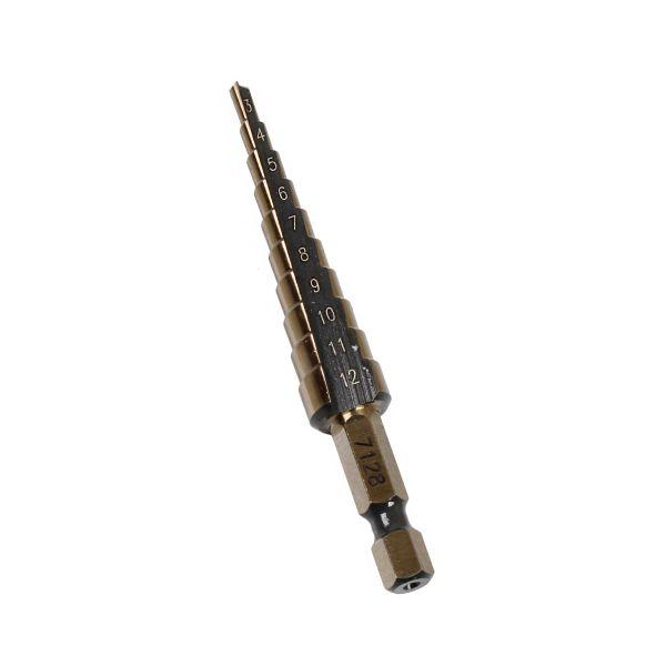 US PRO 3-12mm Step Drill Titanium Hex Shank