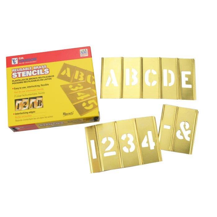 HANSON 4" LETTERS & NUMBERS STENCIL SET (45 PC)
