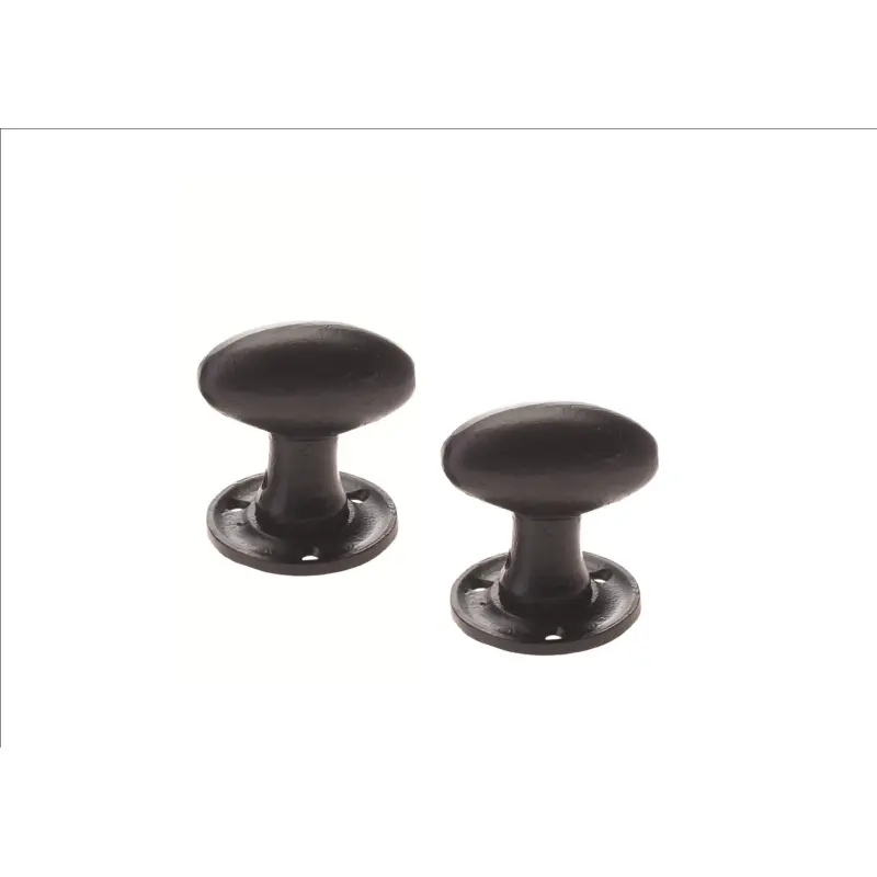 7129M BLACK ANTIQUE OVAL MORTICE KNOB SET