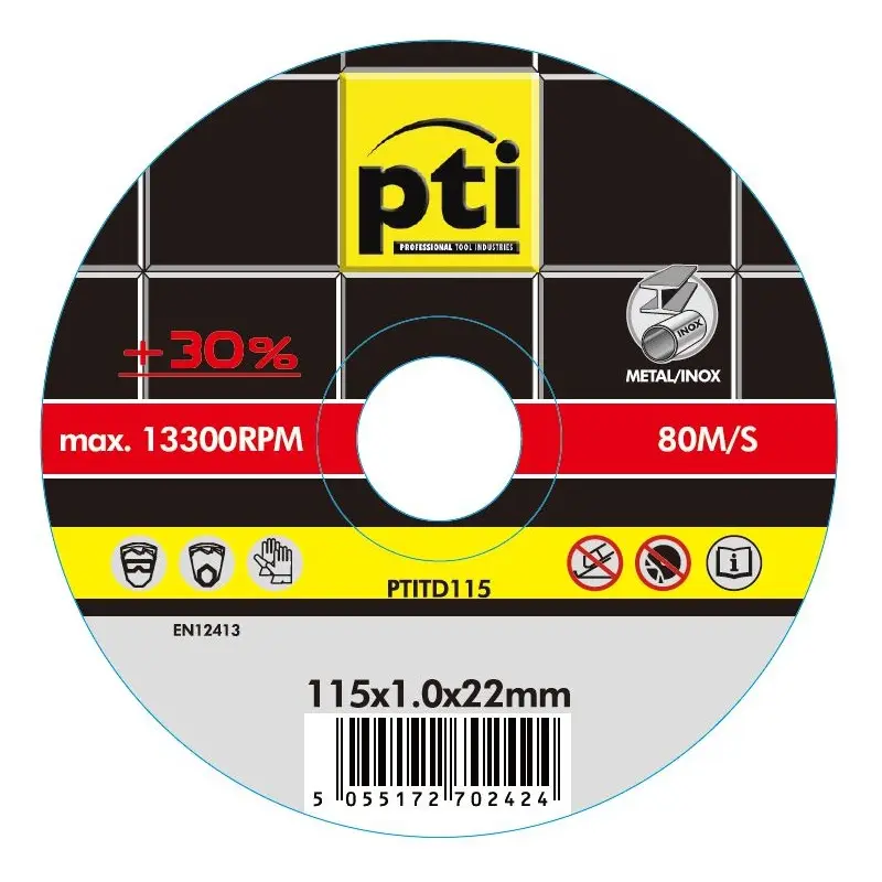 PTI Thin Cutting Discs For Stainless Steel - Pack 10