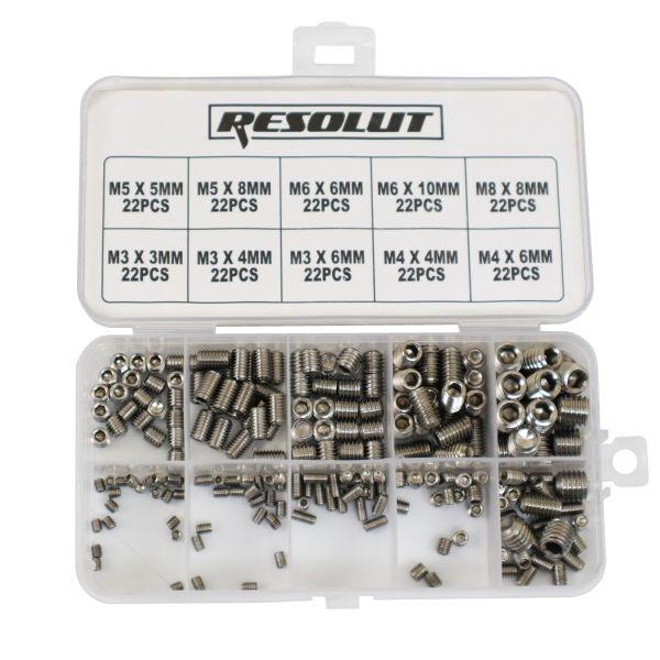 Resolut 220pc Grub Screw Assortment ST/Steel