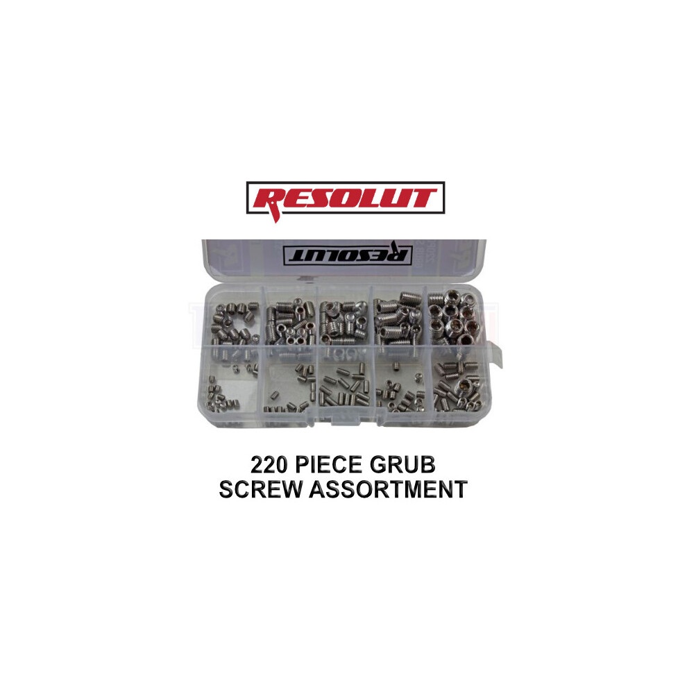 US Pro 220pc Grub Screw Assortment ST/Steel