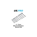 US Pro 10pc Metric Mini Combination Wrench Set