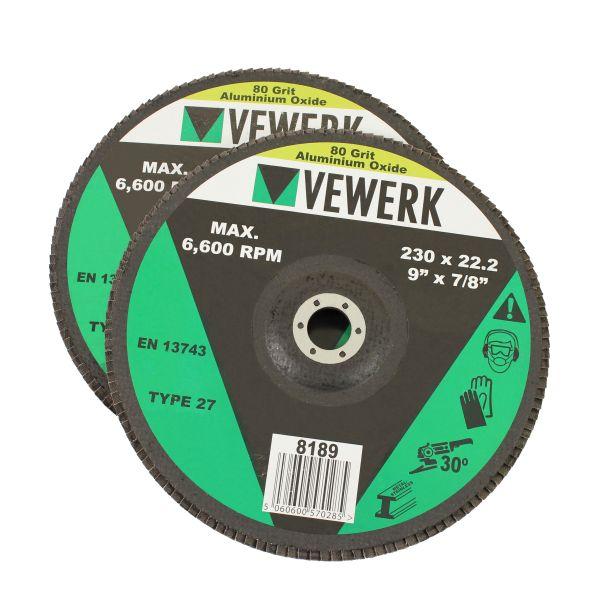 [BER8189] Vewerk Flap Discs 80 Grit Oxide
