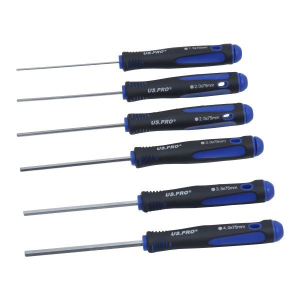 US PRO 6pc Hex Ended Screwdriver Set
