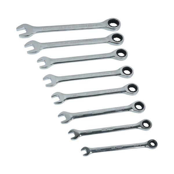 [BER7593] US PRO 8pc Metric Gear Ratchet Combination Wrench Set
