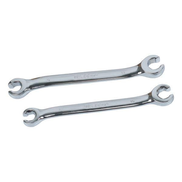 US PRO 2pc Metric 6PT Flare Nut Wrenches