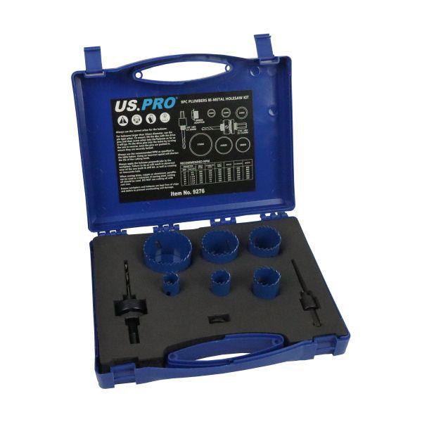 US PRO 9 Pc Plumbers Hole Saw Kit