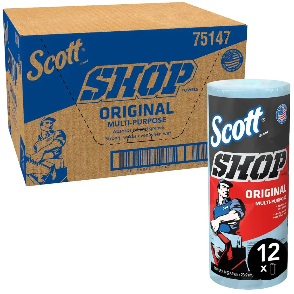 Scott Cloth General Purpose Shop Towel Pack of 12 Rolls