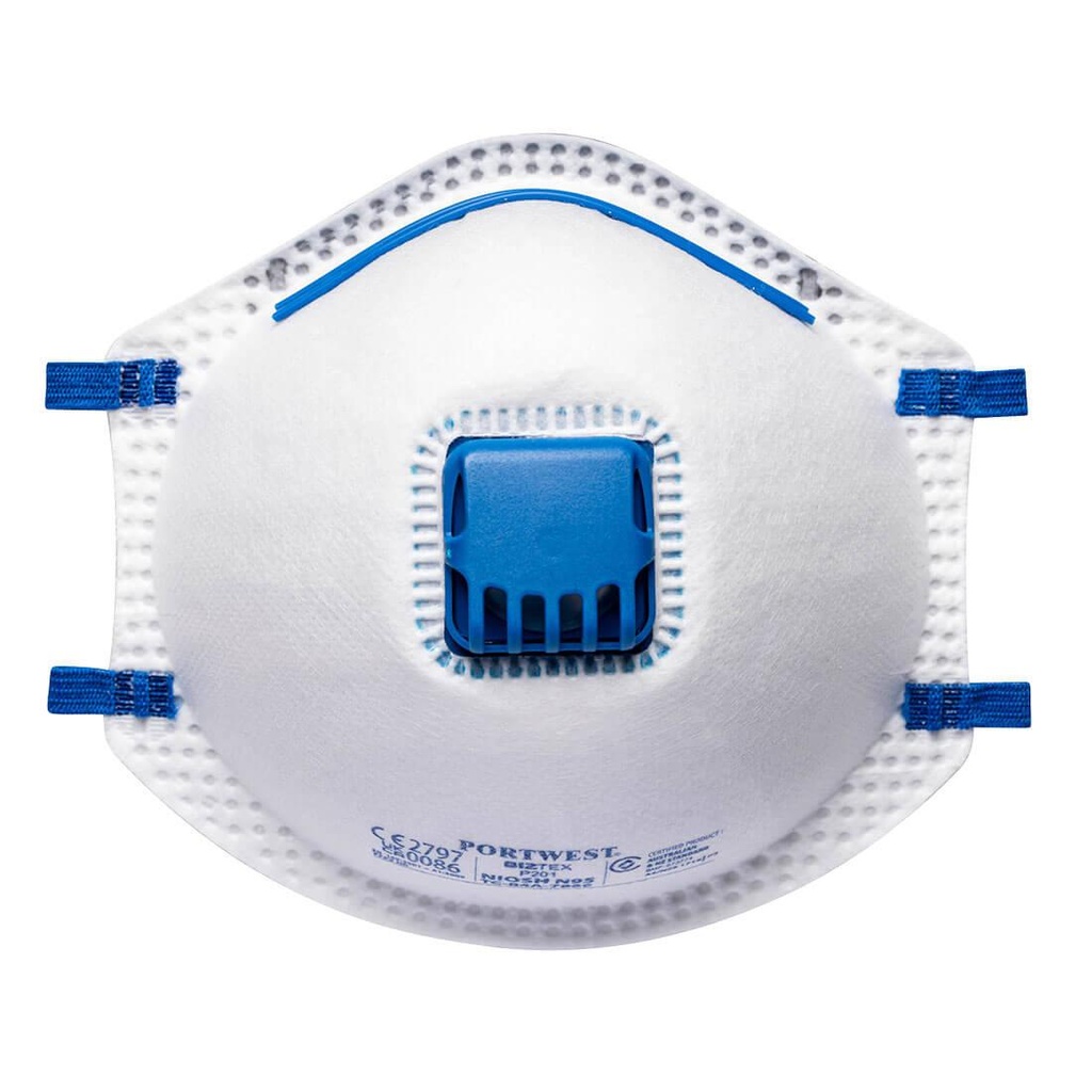 [NON-PWEST-P201WHR] Portwest White FFP2 Valved Dust Masks Respirator Pack 10