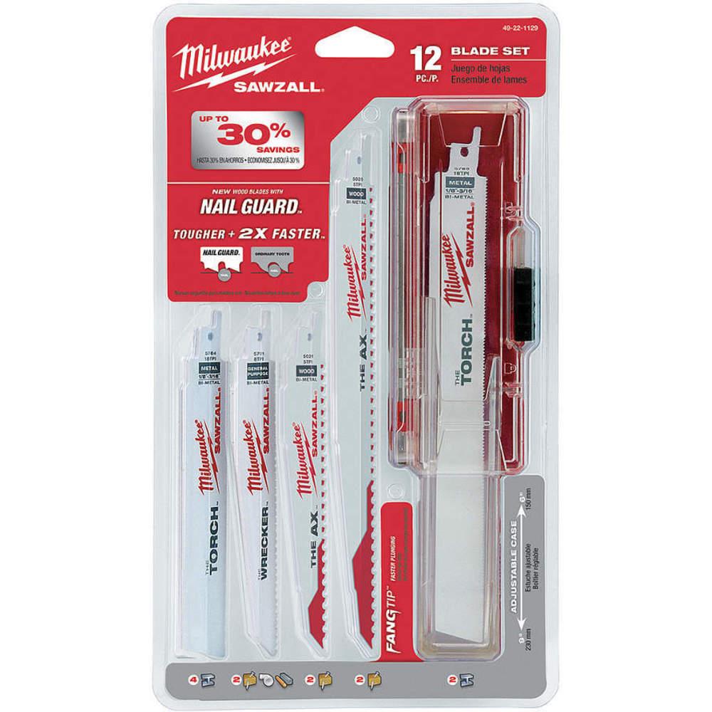 [MIL49221129] Milwaukee Sawzall Reciprocating Demolition Blade 12pc Set