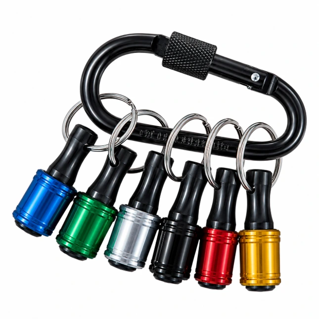 [PTI0916] PTI 6pc 1/4" Hex Shank Screwdriver Bit Holders With Locking Carabiner