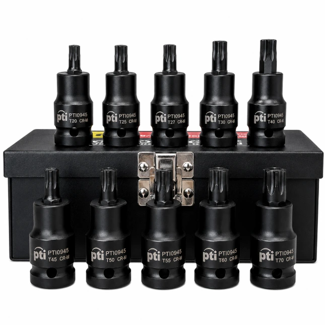 [PTI0953] PTI 10pc 1/2" Drive Impact Torx Bit Socket Set
