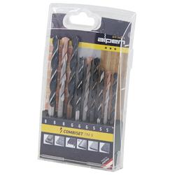 [A008021021] Alpen 9pc Mixed HSS, Wood and Tungsten Carbide Masonry Drill Set Includes Sizes: 5.00mm to 8.00mm