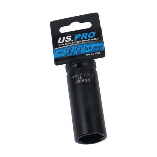[BER1367] US PRO Single 21mm Deep Impact Socket 1/2" Drive