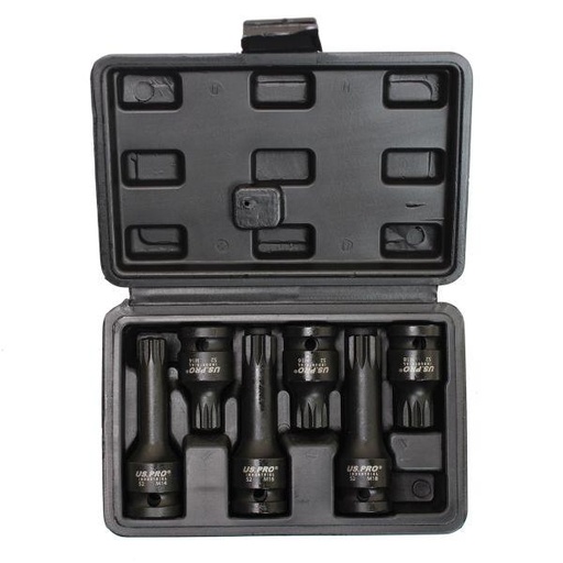 [BER1379] US Pro 6pc 1/2" Drive Impact Spline Bit Sockets Shallow and Deep