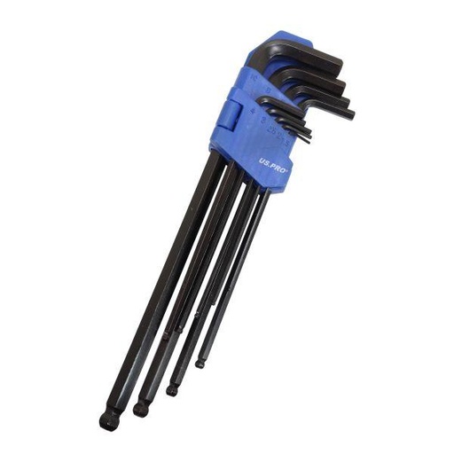 [BER1628] 9PC EXTRA LONG METRIC BALL END HEX KEY SET