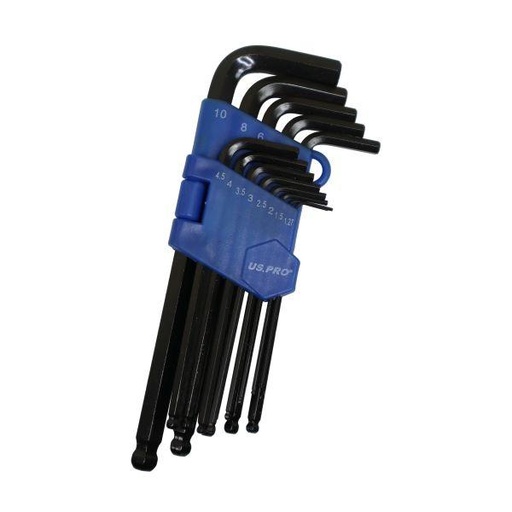 [BER1629] US Pro 13pc Metric Ball End Hex Key Set