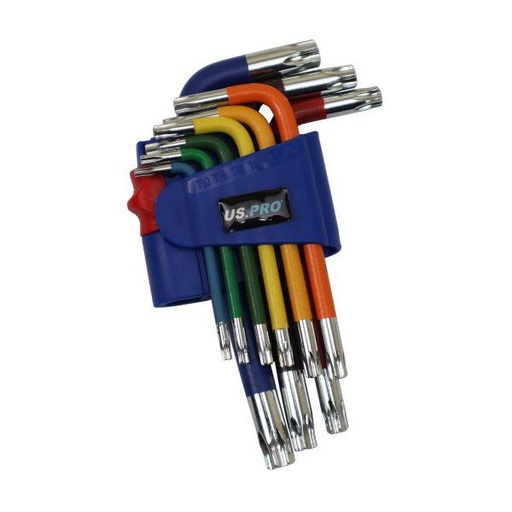 [BER1636] US Pro 9pc Multicoloured Long Star Key Set