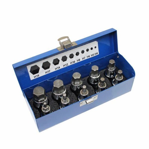 [BER1695] US PRO 10pc 1/2" Drive Hex Bit Socket Set