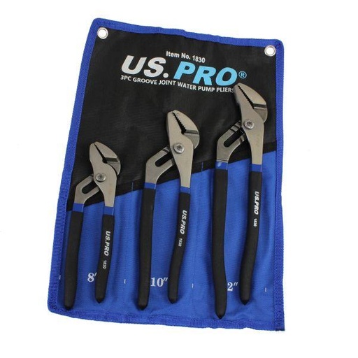 [BER1830] US PRO 3pc Groove Joint Water Pump Pliers Set